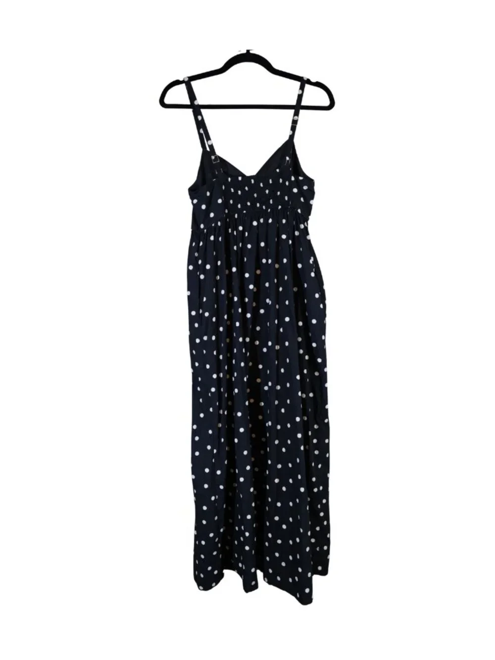 Abercrombie & Fitch Polka Dot Smocked Sweetheart Maxi Dress Black & White M